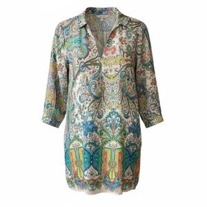 Zara Boho Paisley Print Tunic Dress XL